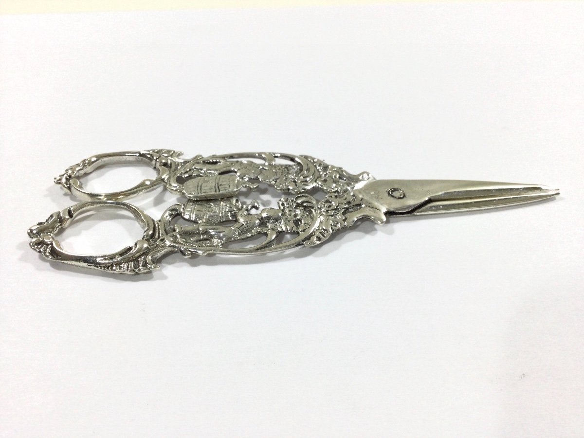 Pair Of Scissors In Sterling Silver.-photo-2