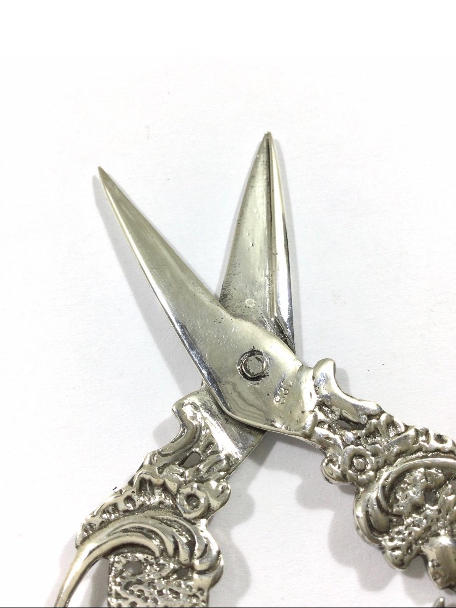 Pair Of Scissors In Sterling Silver.-photo-3