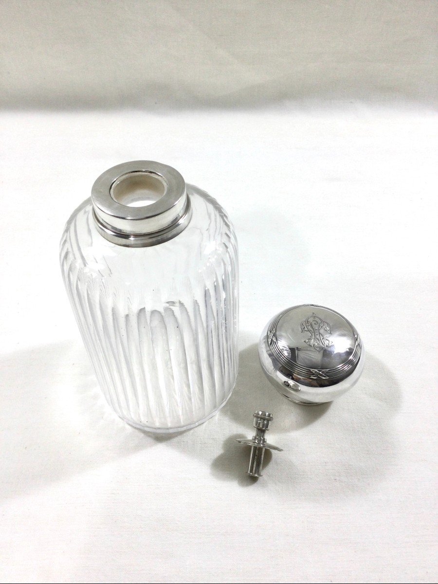 Saglier Frères - Crystal And Silver Toilet Bottle-photo-6