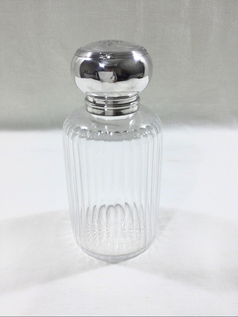 Saglier Frères - Flacon De Toilette Cristal Et Argent 