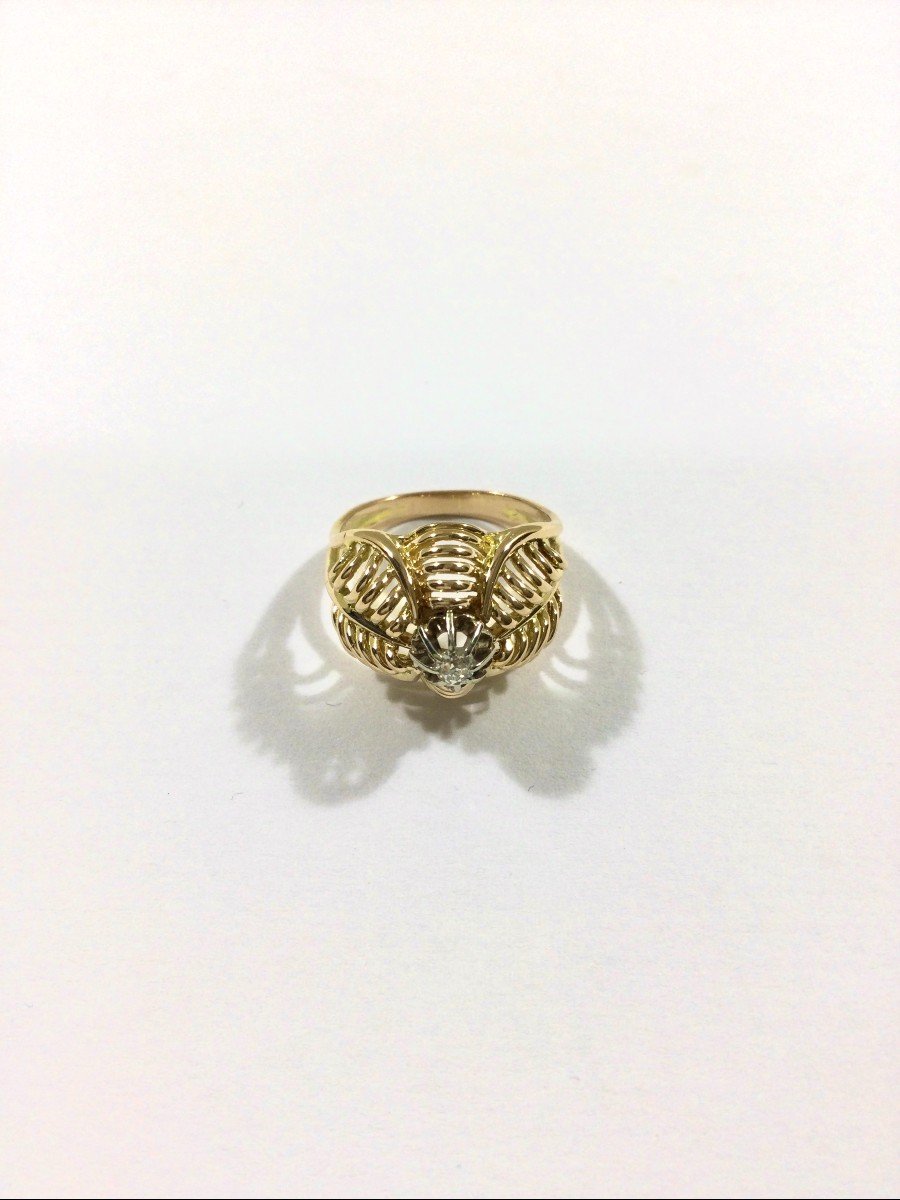 Art Nouveau Ring In Gold And Diamond-photo-2