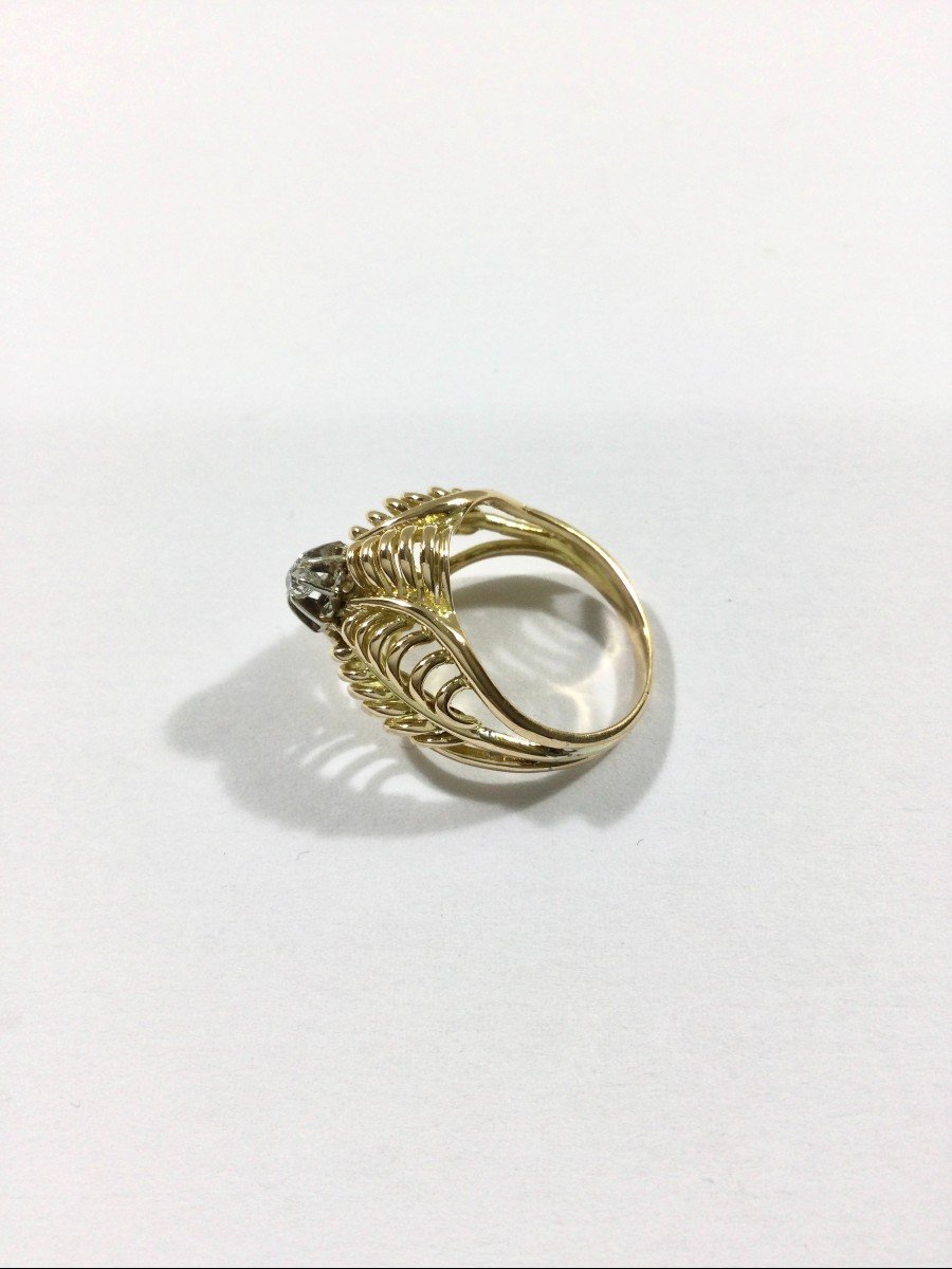 Art Nouveau Ring In Gold And Diamond-photo-3