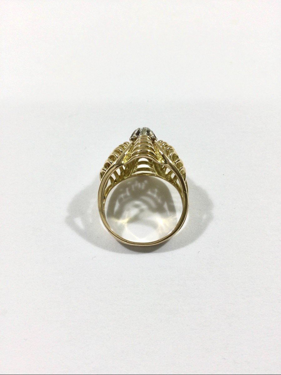 Art Nouveau Ring In Gold And Diamond-photo-4