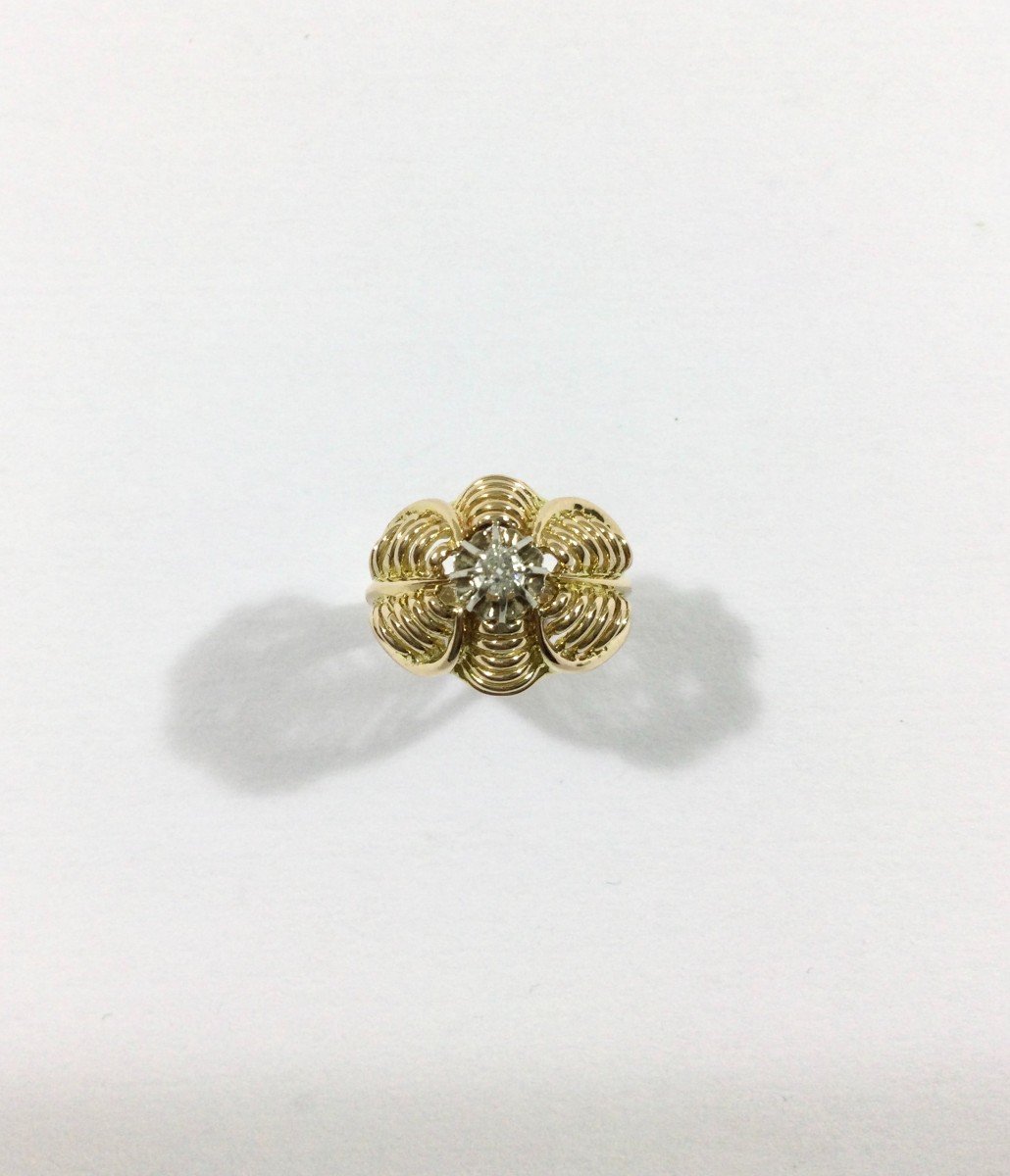 Art Nouveau Ring In Gold And Diamond-photo-2