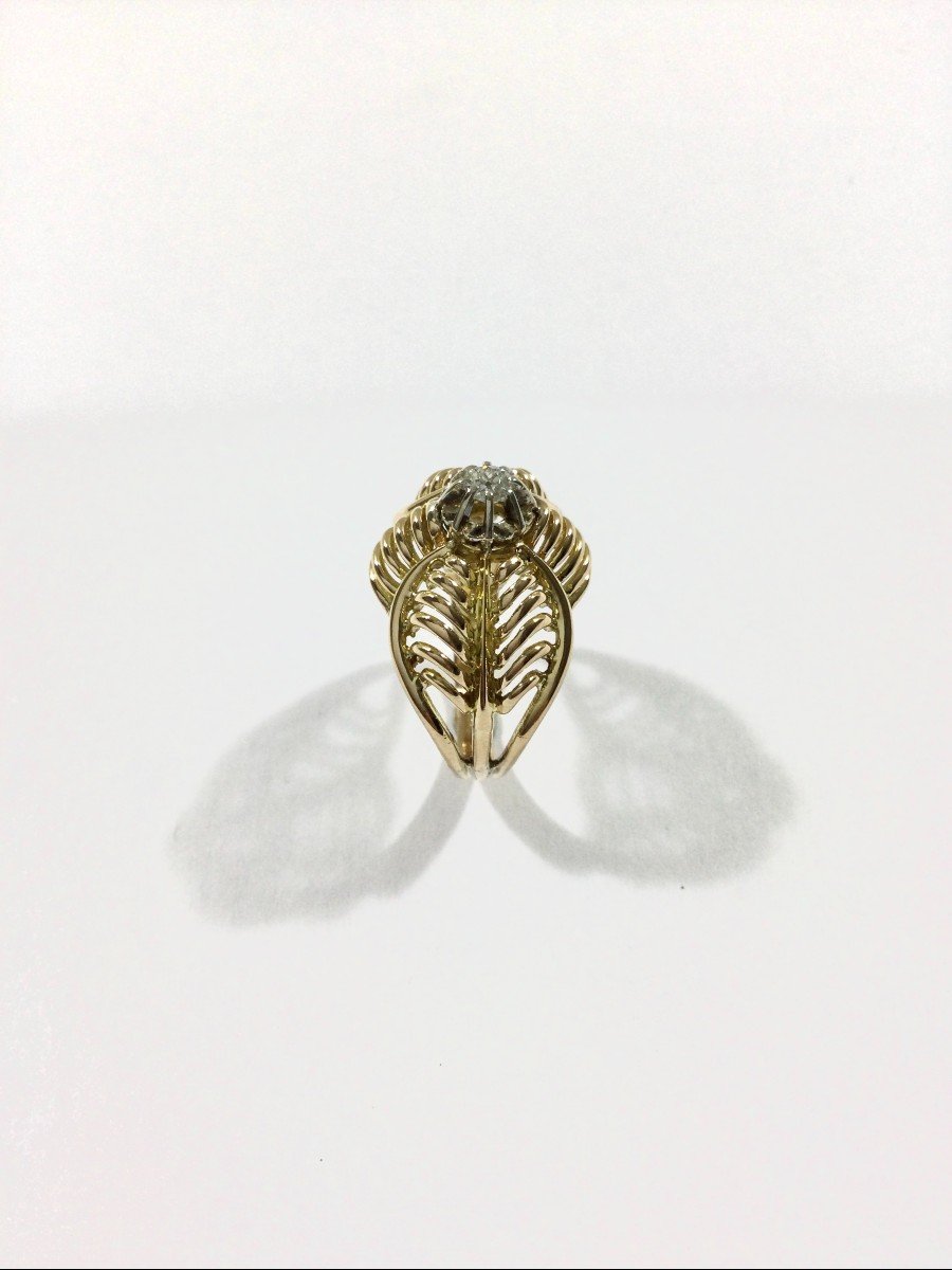 Art Nouveau Ring In Gold And Diamond-photo-3