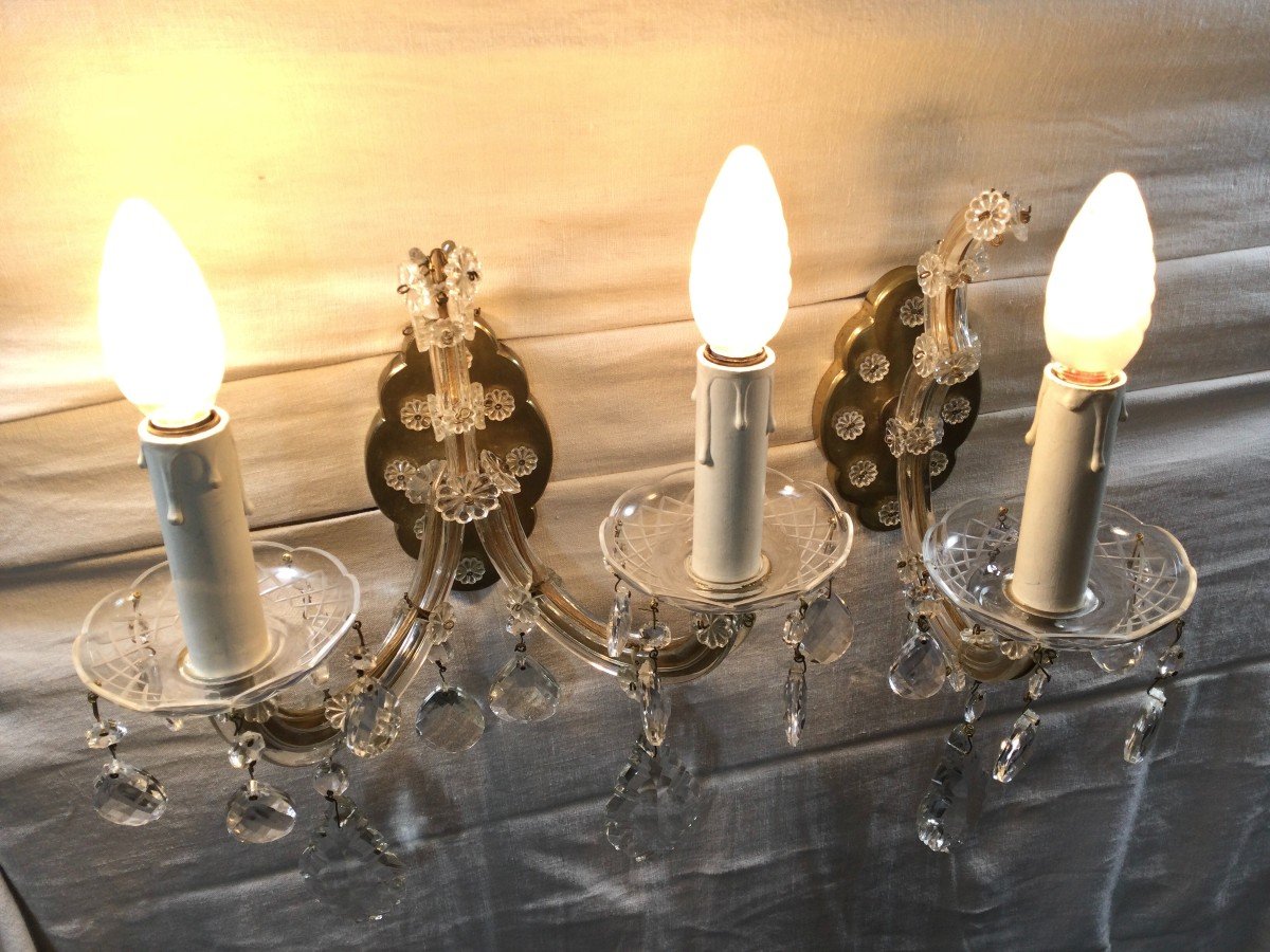 Bronze And Crystal Wall Lamp Marie Thérèse-photo-6