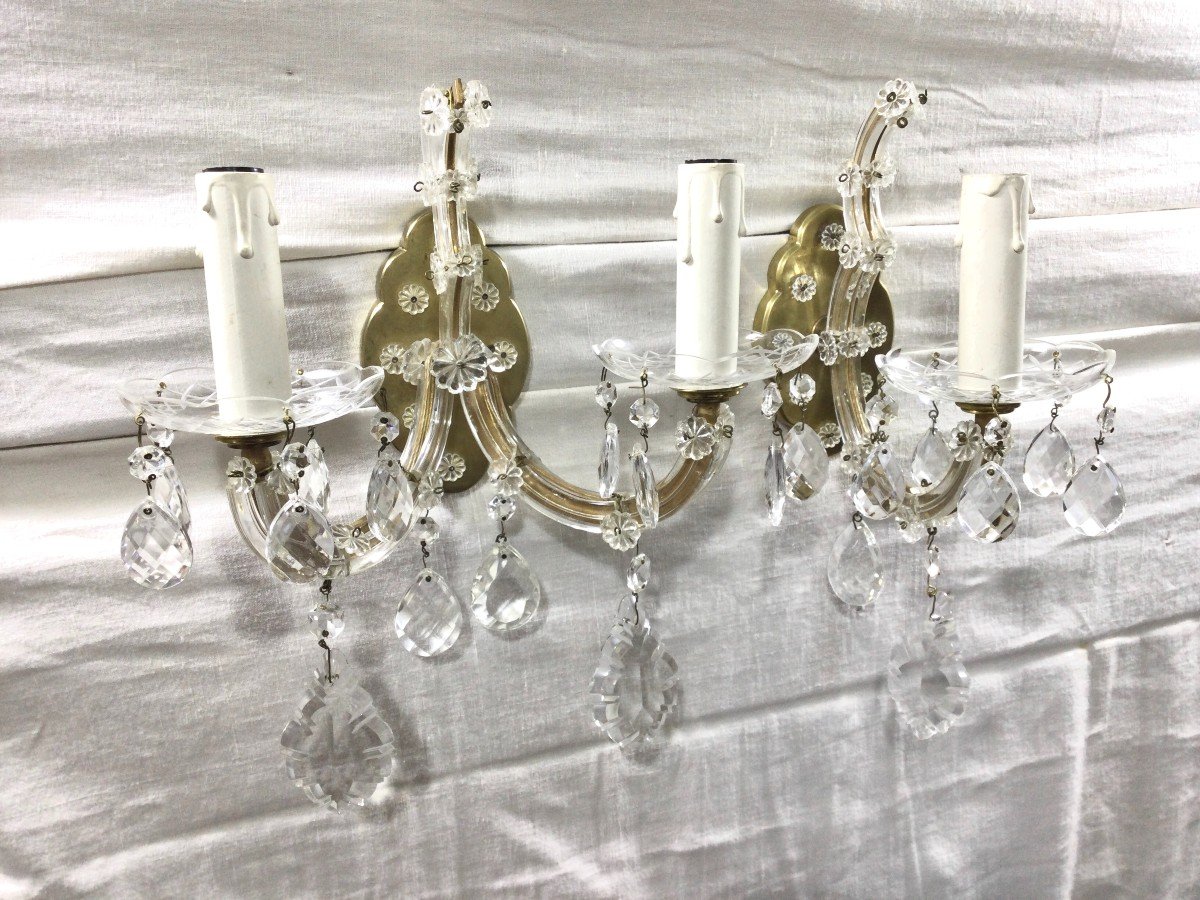 Bronze And Crystal Wall Lamp Marie Thérèse