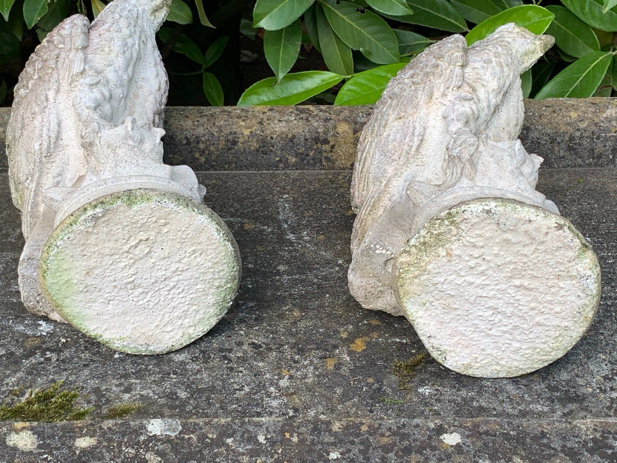 Pair Of Reconstituted Stone Eagles-photo-1