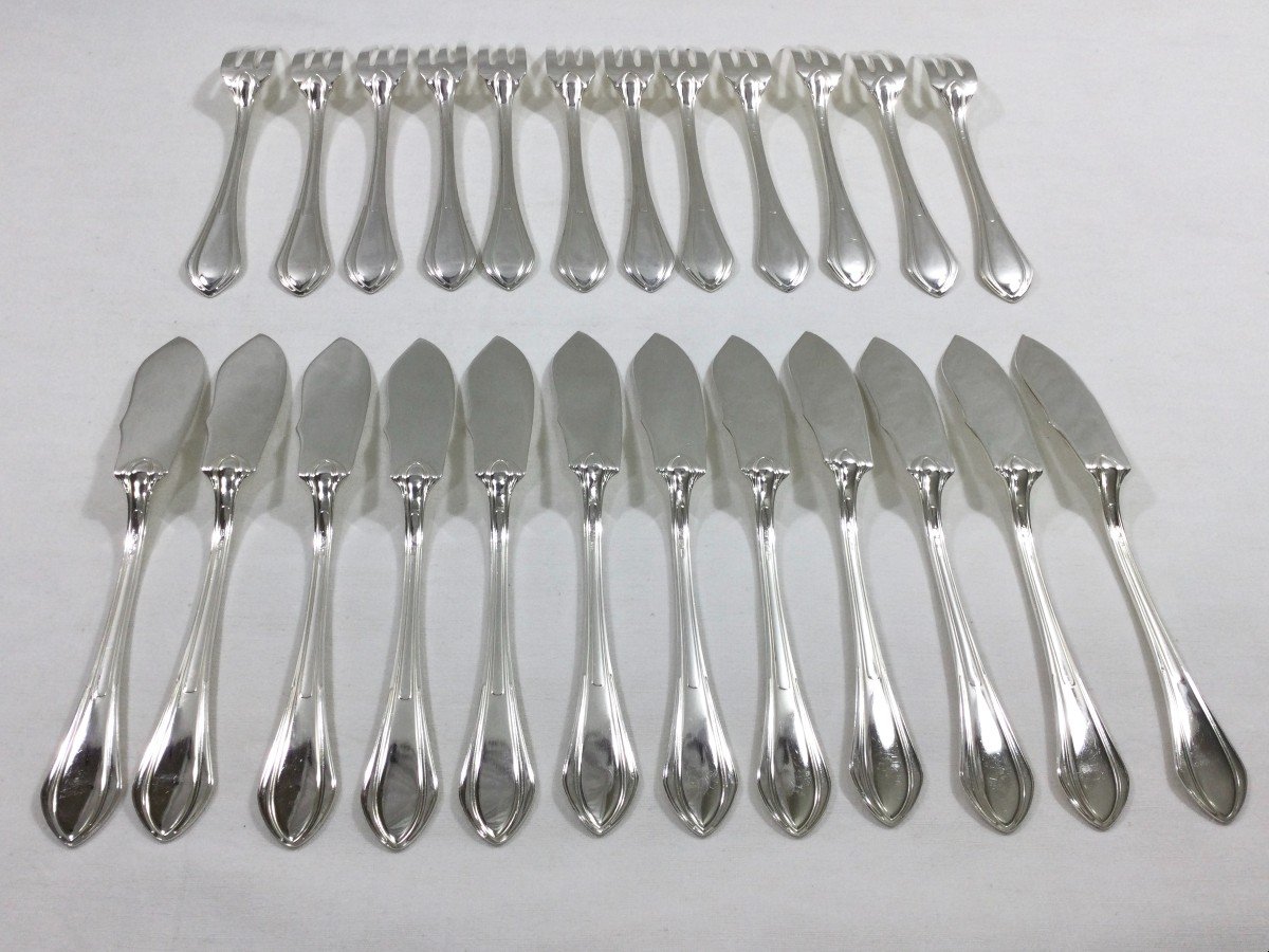 Sfam - 12 Art Deco Fish Cutlery-photo-4