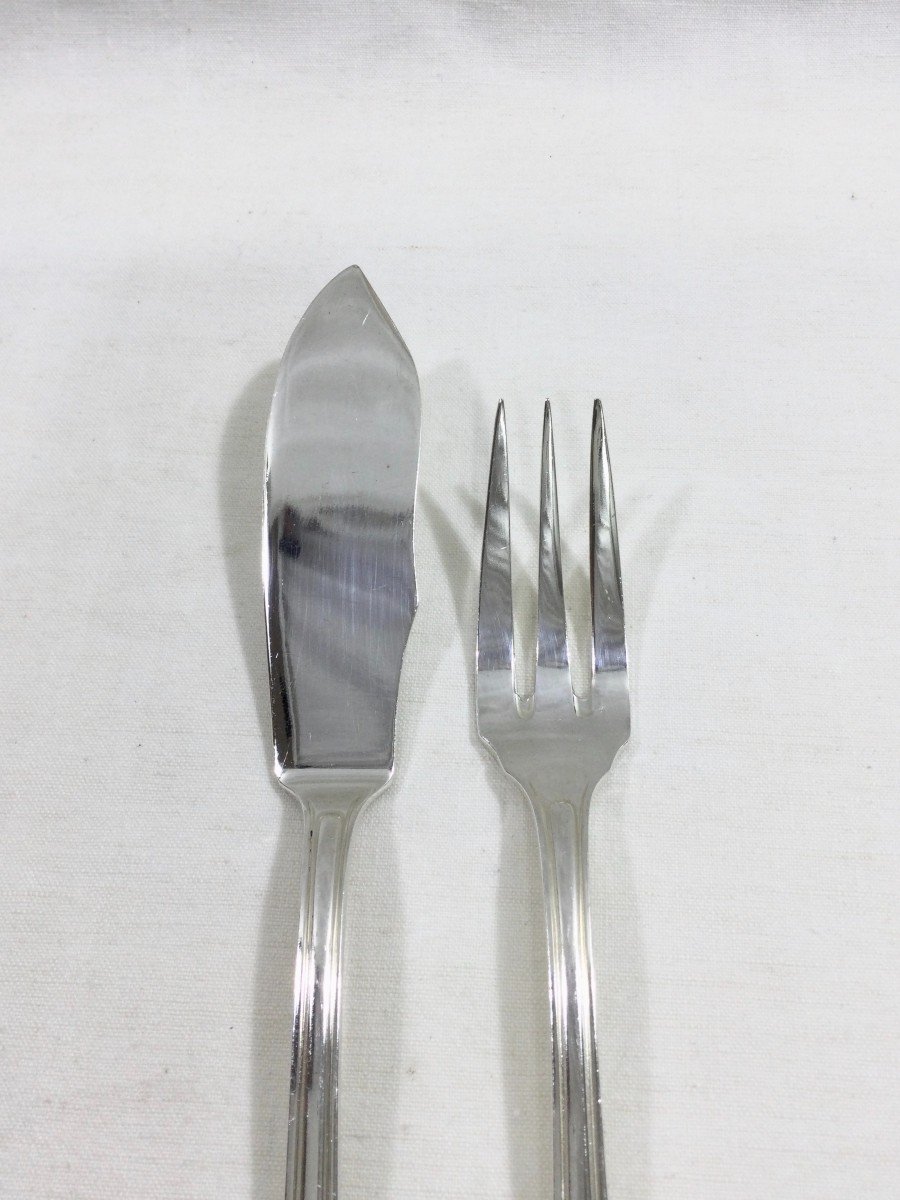 Sfam - 12 Art Deco Fish Cutlery-photo-3