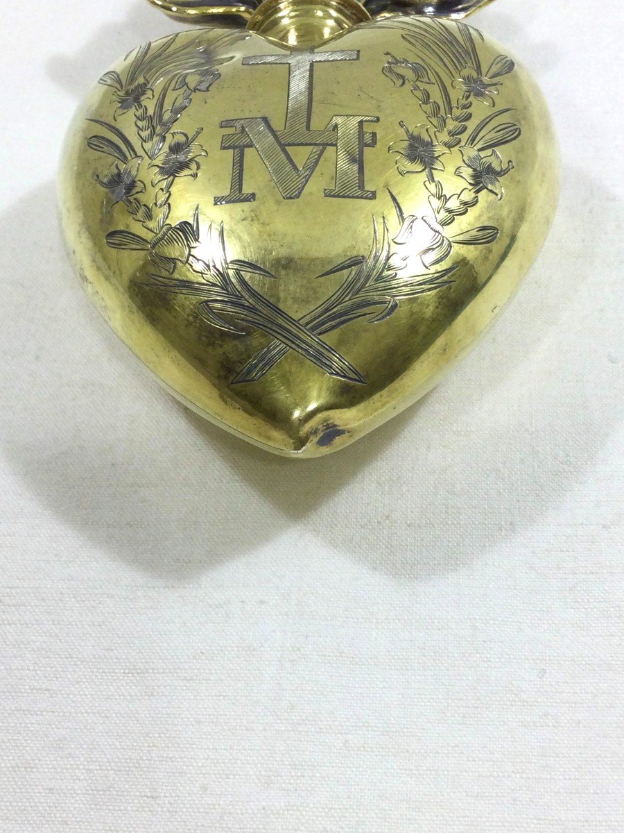 Heart Ex Voto In Vermeil Dax 1855-photo-3