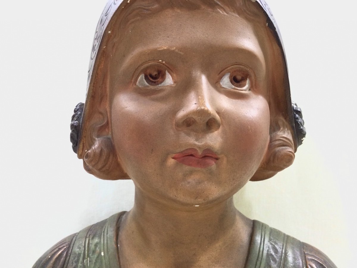 G. Nordi - Bust Of Young Girl "jacqueline"-photo-3