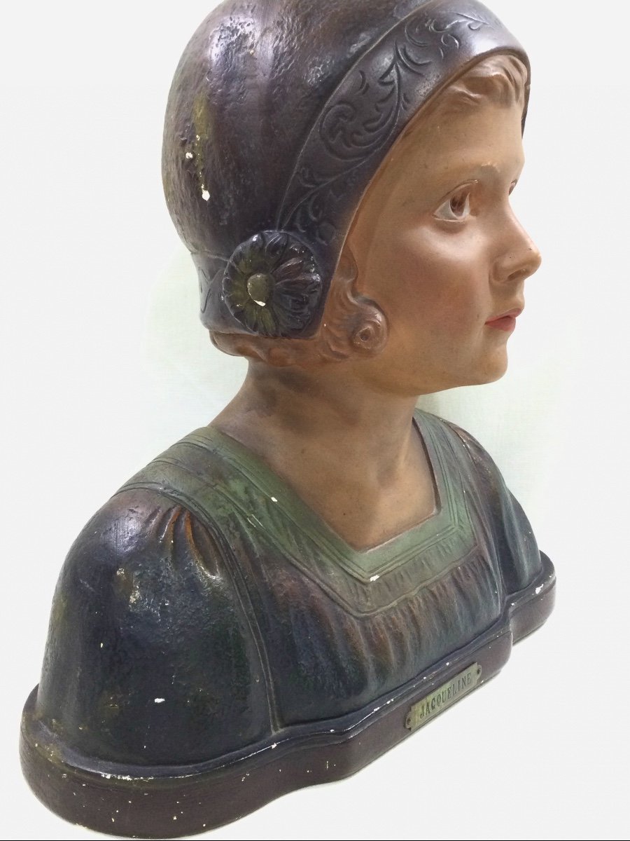 G. Nordi - Bust Of Young Girl "jacqueline"-photo-6