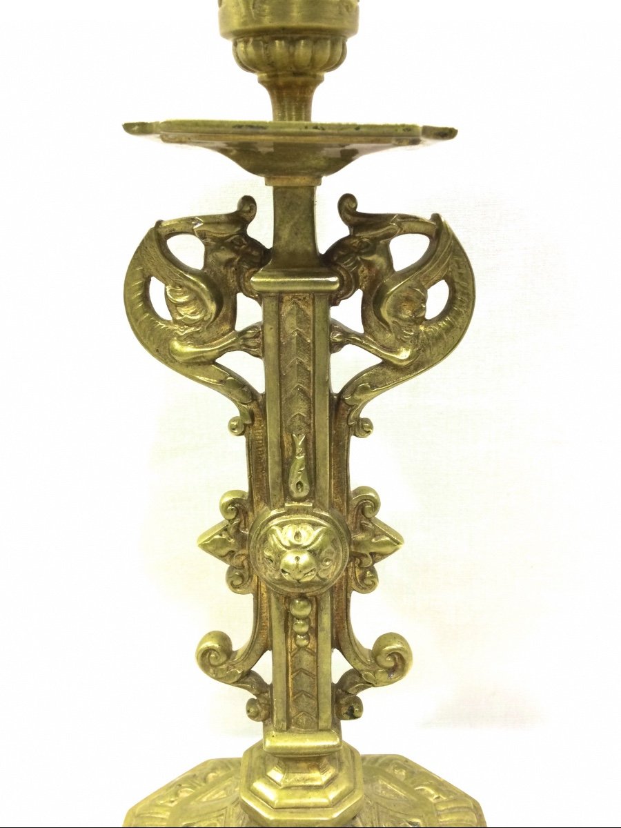 Pair Of Bronze Candlesticks-photo-4