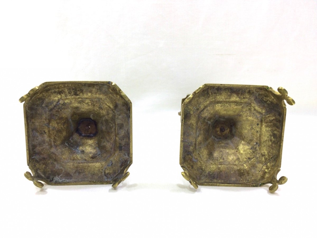 Pair Of Bronze Candlesticks-photo-8