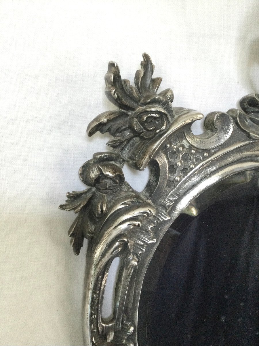 Miroir En Bronze Argent&eacute; Napol&eacute;on III-photo-3