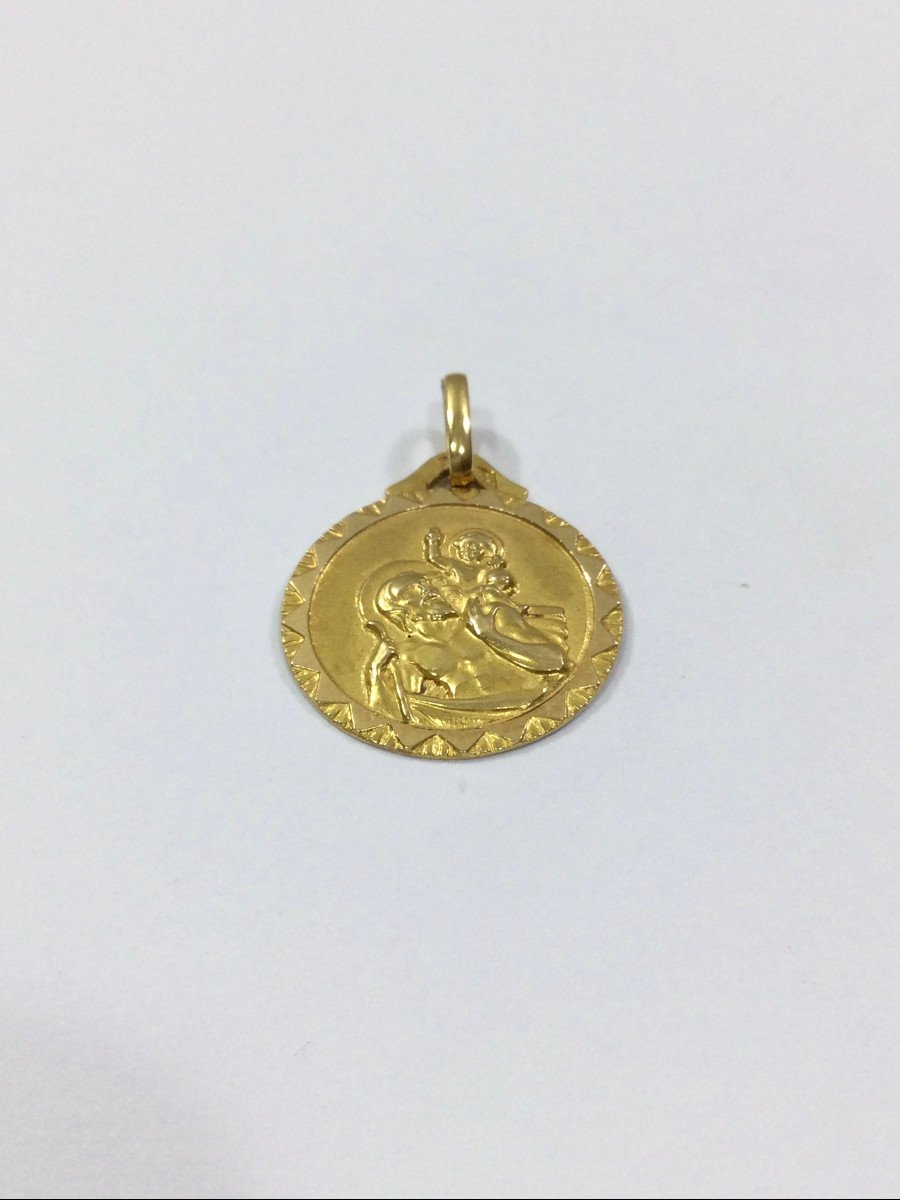 Gold Medal Of Saint Christopher-photo-2