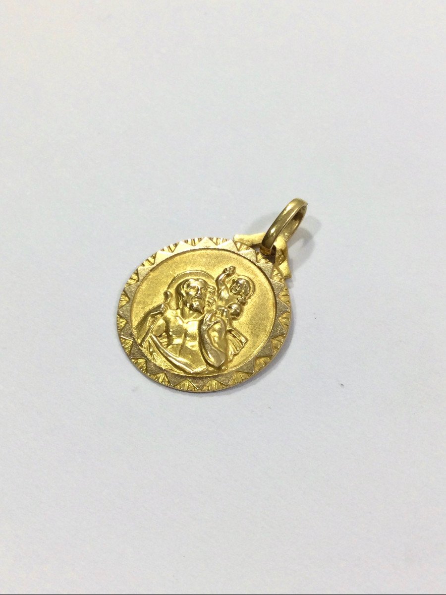 Gold Medal Of Saint Christopher-photo-3