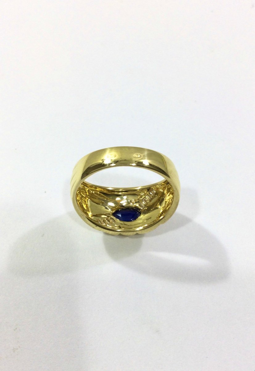 Sapphire And Diamond Gold Ring-photo-2