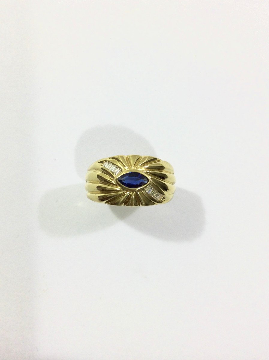 Sapphire And Diamond Gold Ring-photo-5