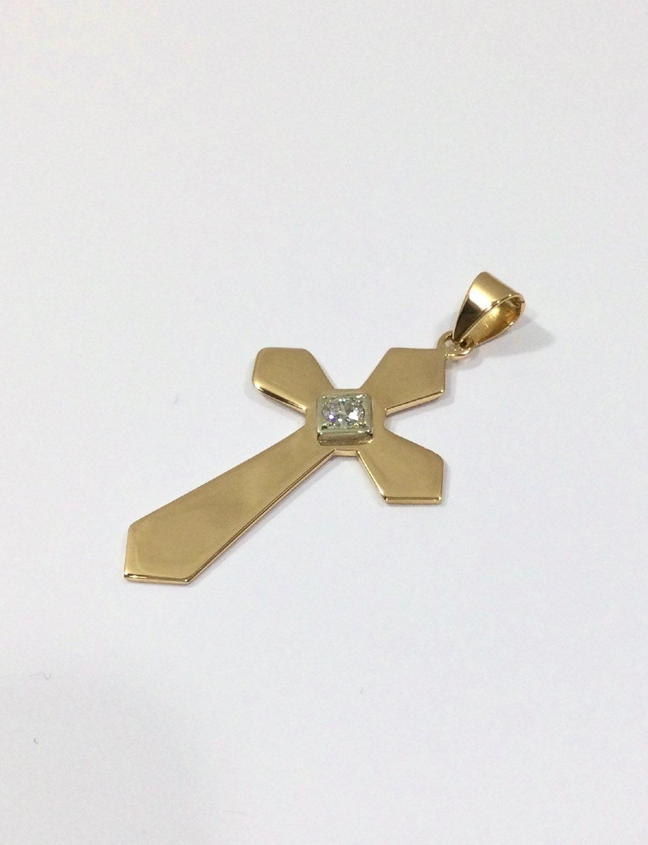 Rose Gold And Diamond Cross-photo-3