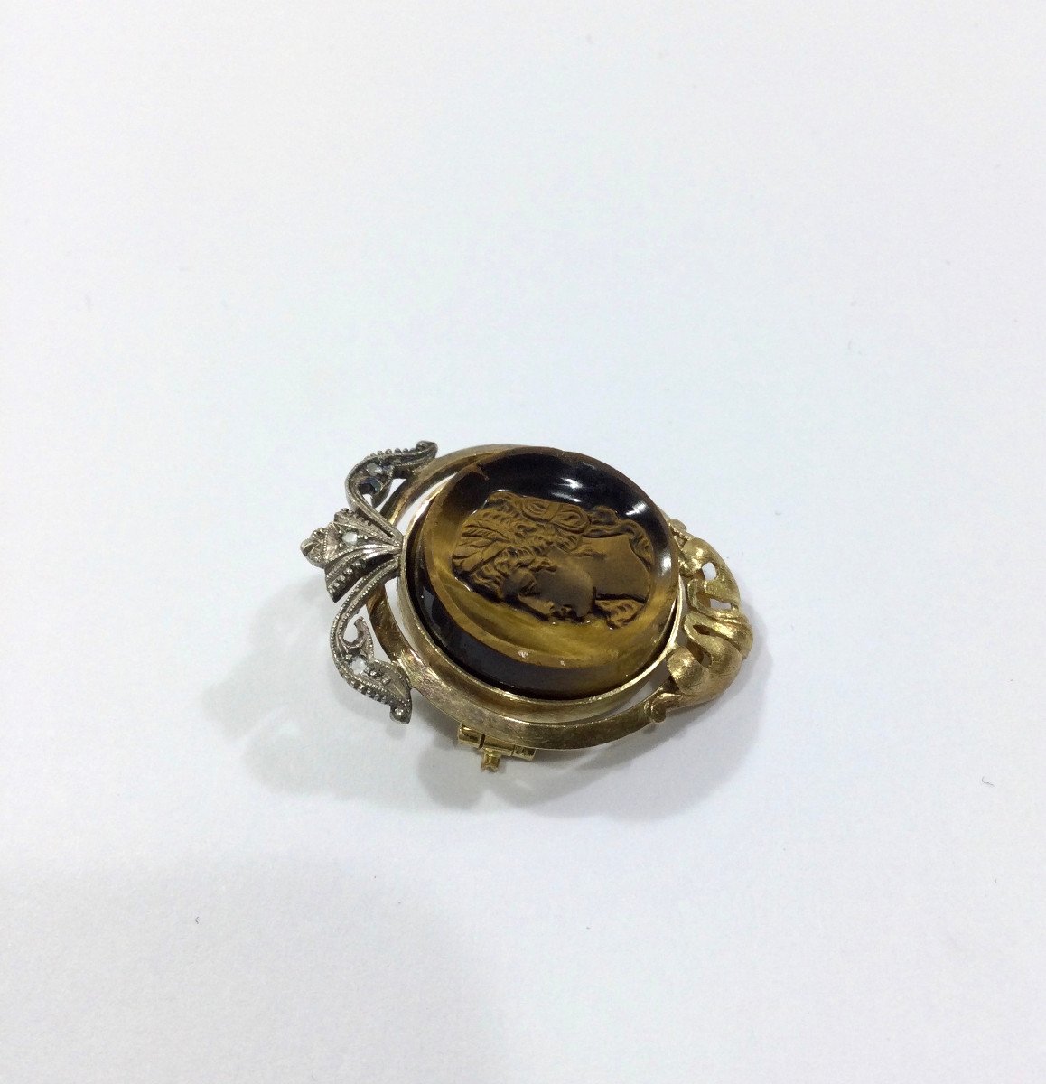 Gold And Tiger Eye Brooch-photo-4