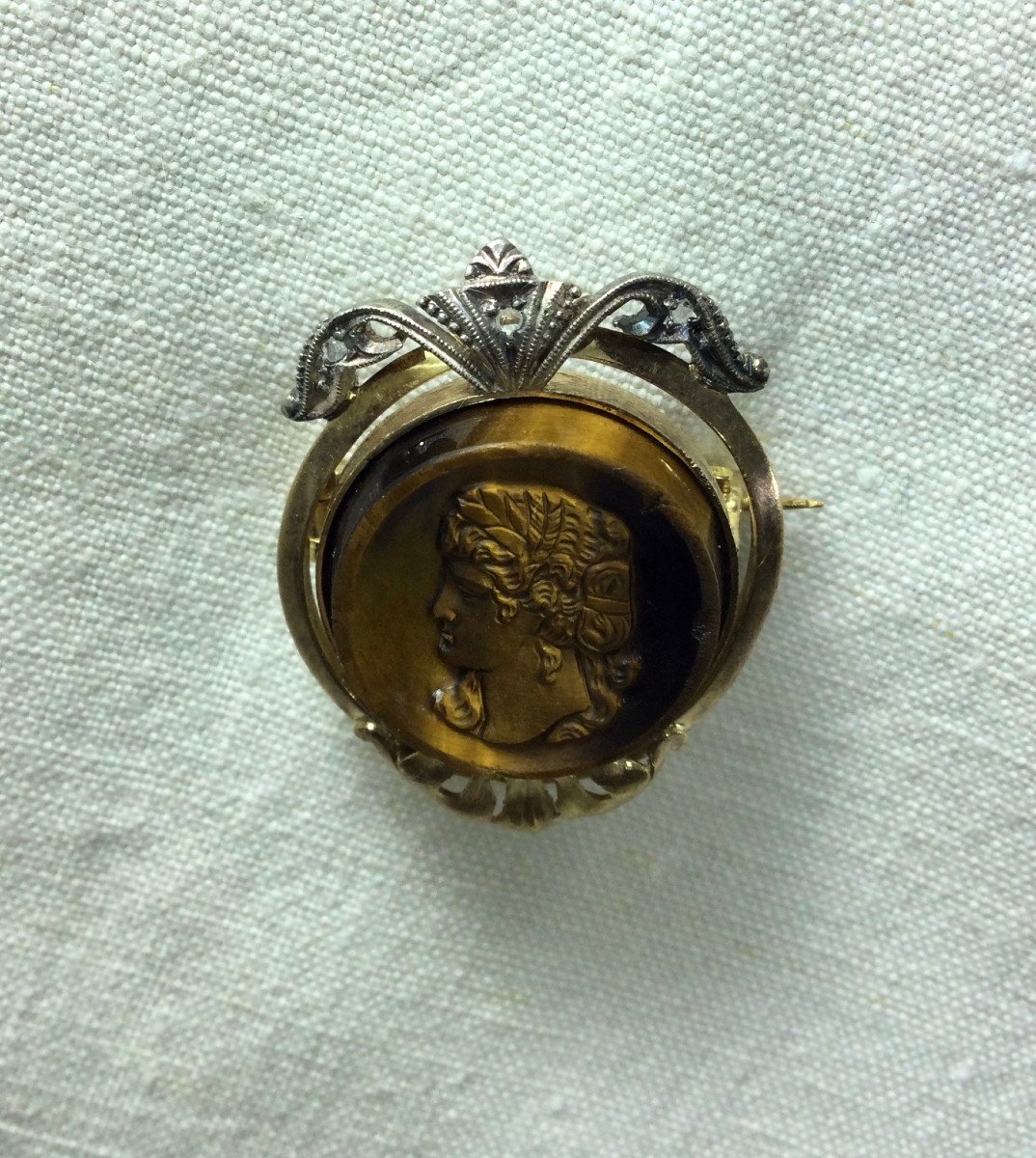 Gold And Tiger Eye Brooch-photo-6