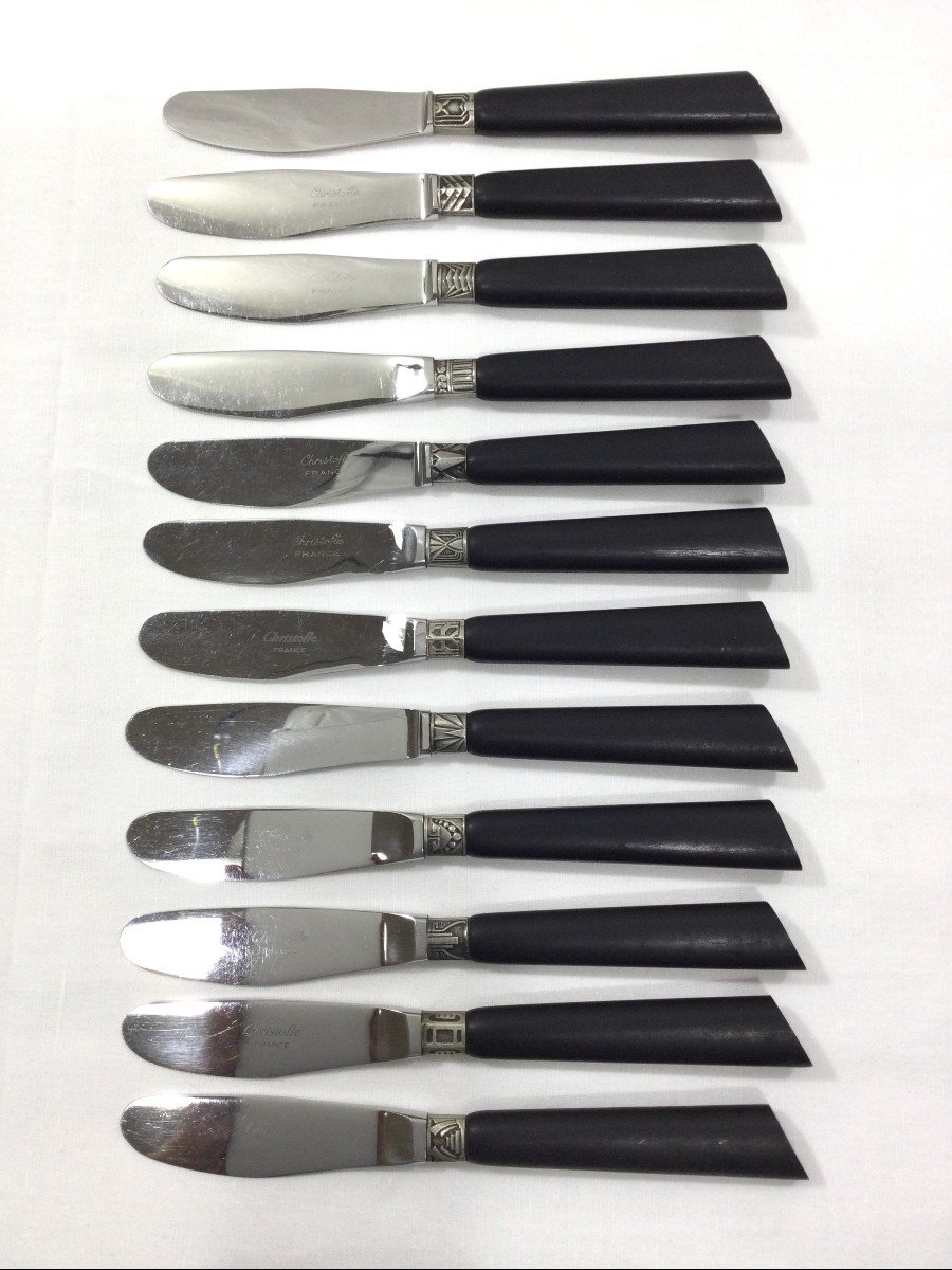 Christofle - Set Of 12 Butter Knives-photo-7