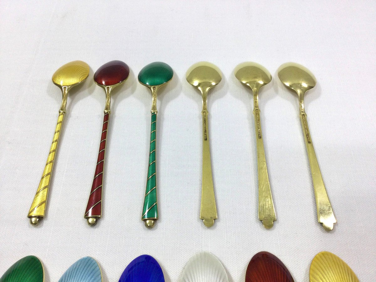 Denmark - Enamelled Vermeil Mocha Spoons-photo-2