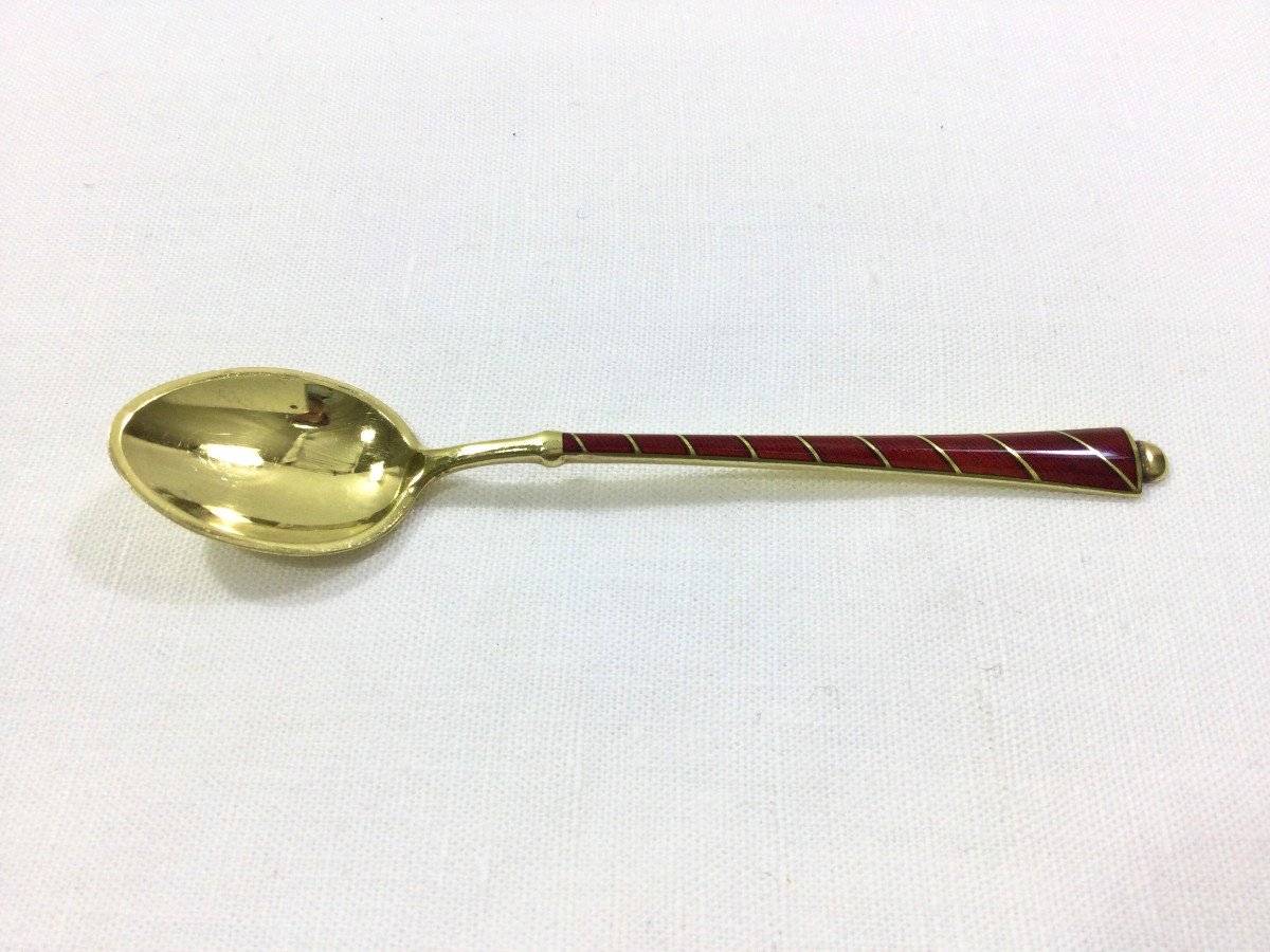 Denmark - Enamelled Vermeil Mocha Spoons-photo-7