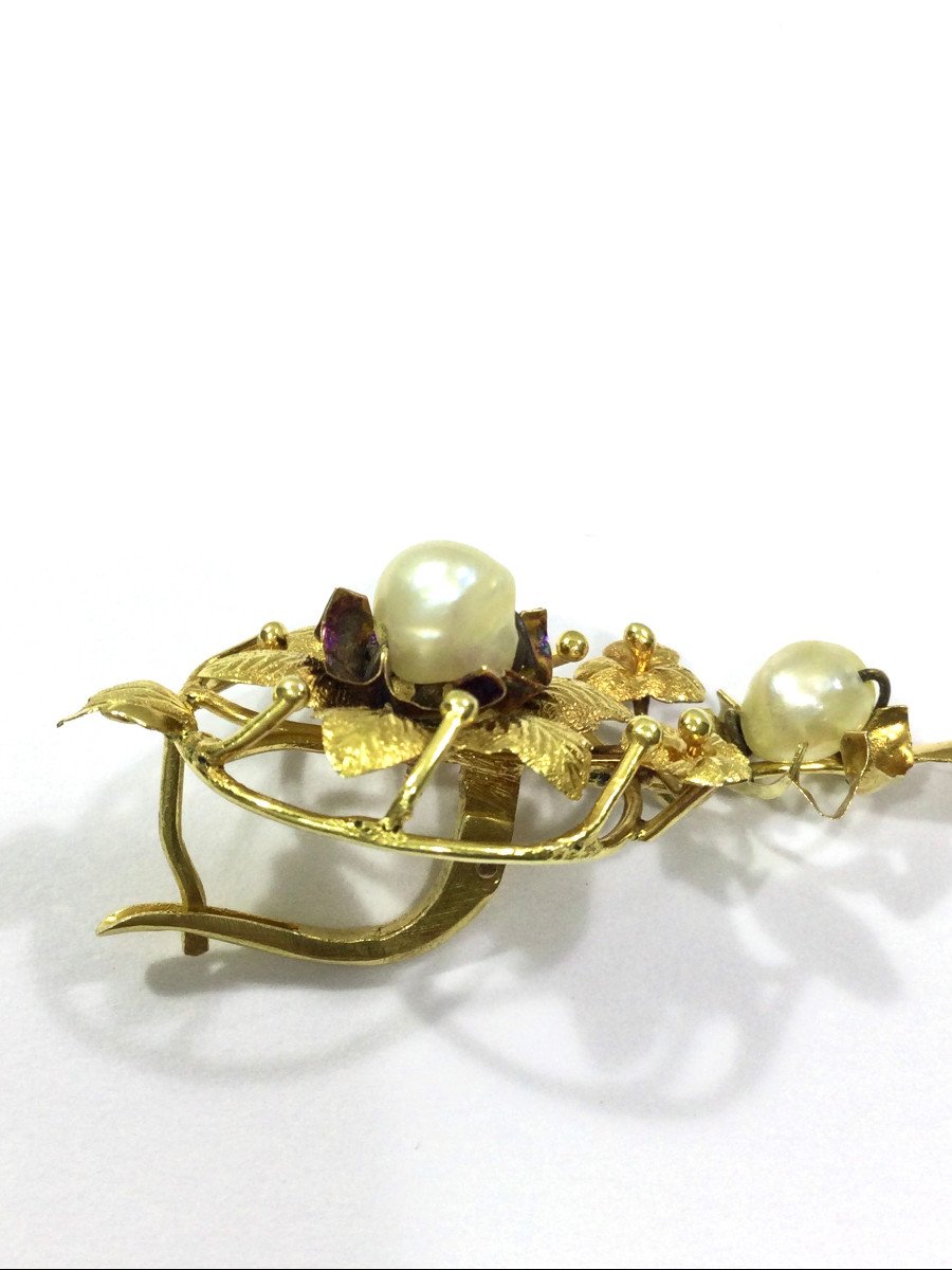 Pair Of Gold And Pearl Earring-photo-5