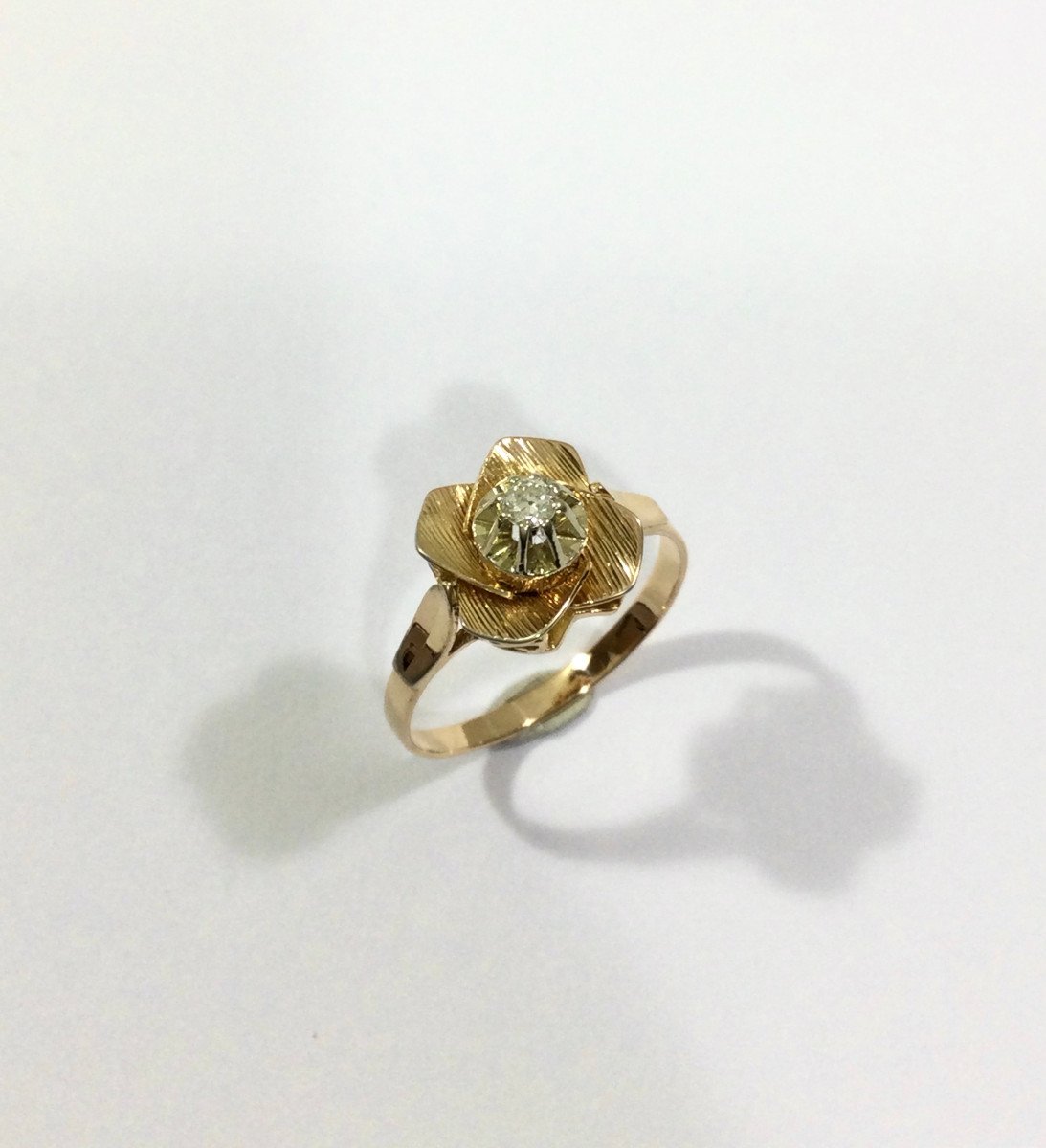 Bague Art Nouveau Or Rose Et Diamant -photo-2