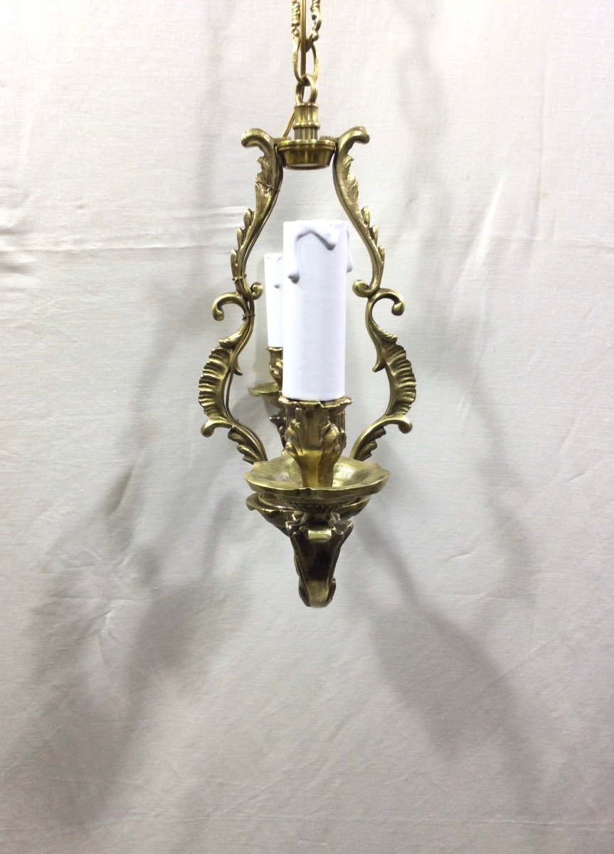 Bronze Chandelier With 2 Lights-photo-3