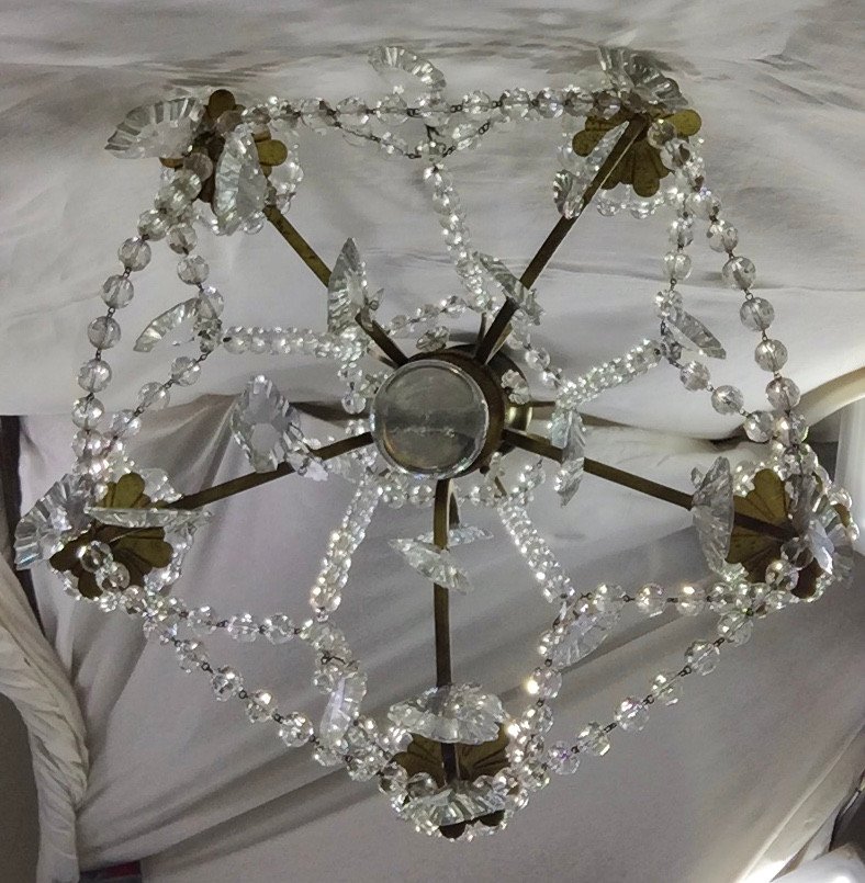 Chandelier With 5 Lights In Bronze And Crystal-photo-3