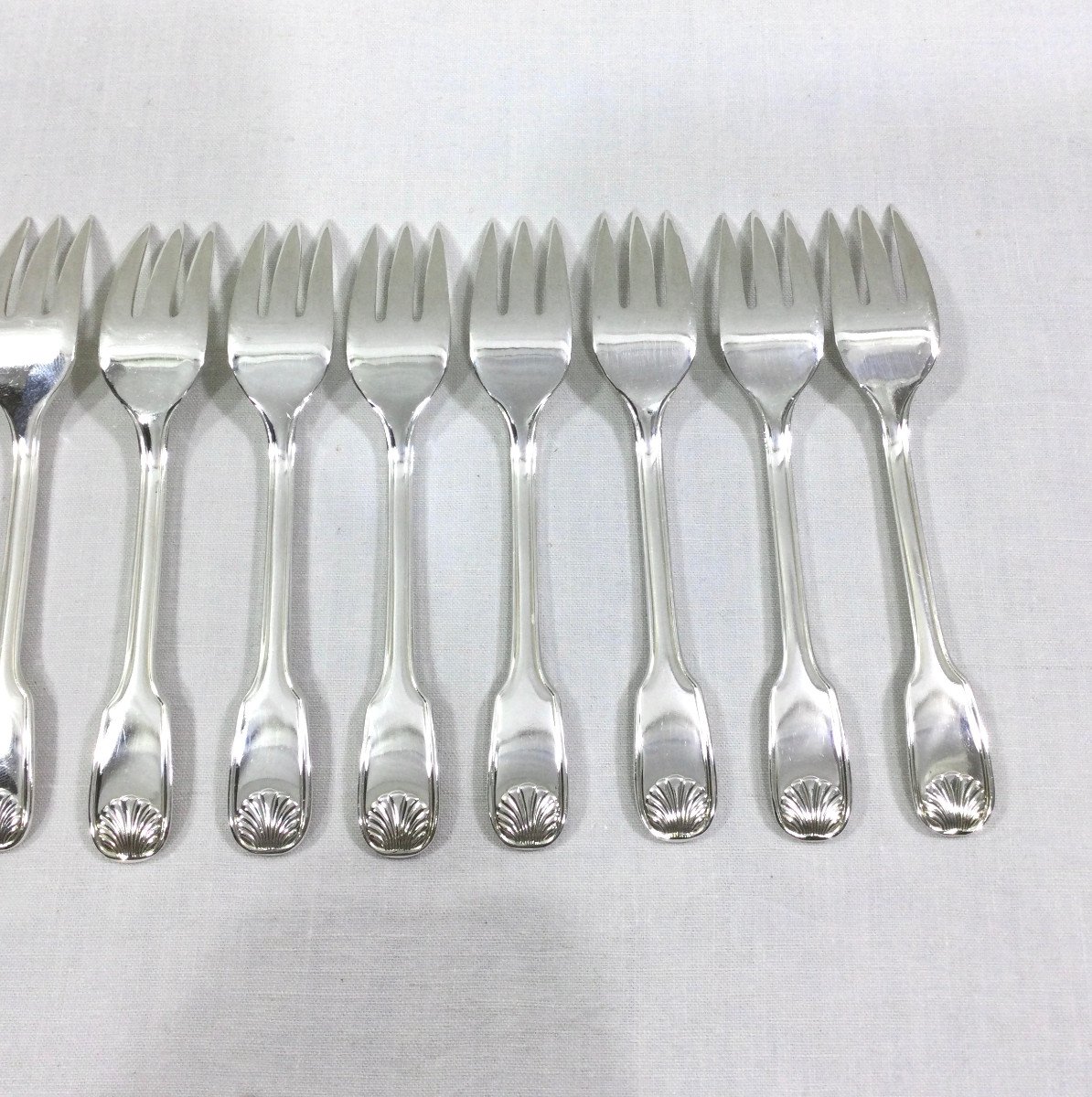 12 Shell Model Cake Forks-photo-2