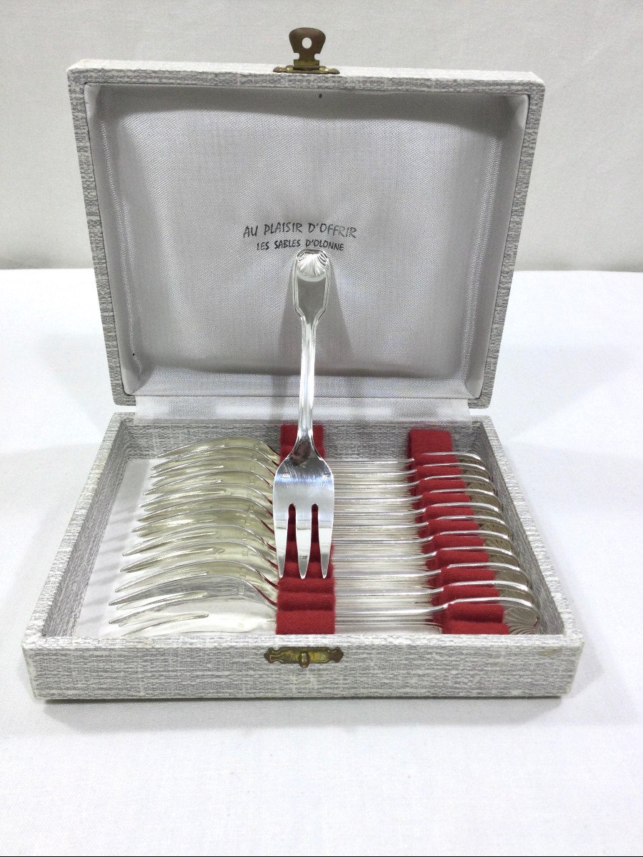 12 Shell Model Cake Forks-photo-7