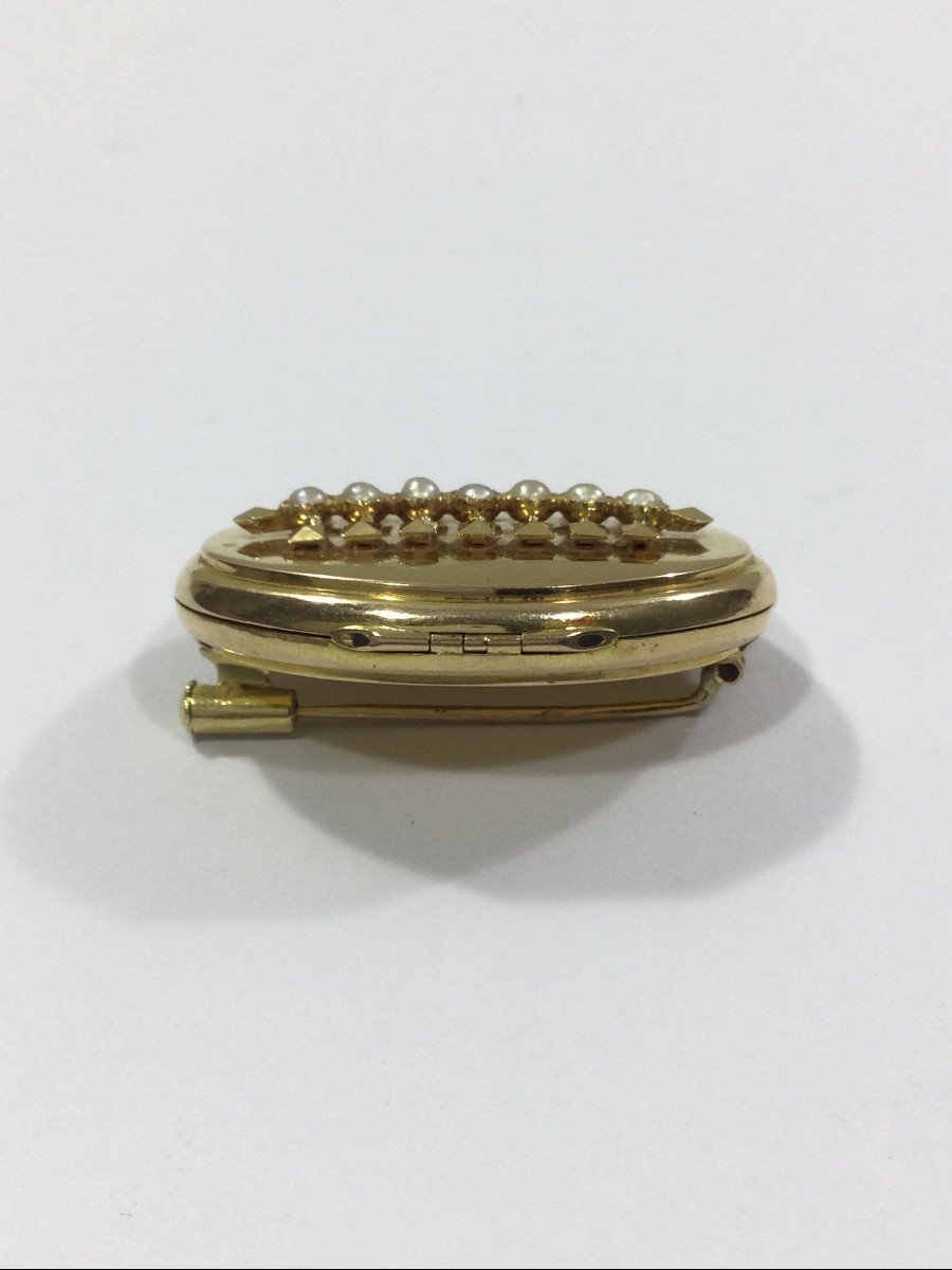 Broche Porte Photo En Or Rose -photo-3