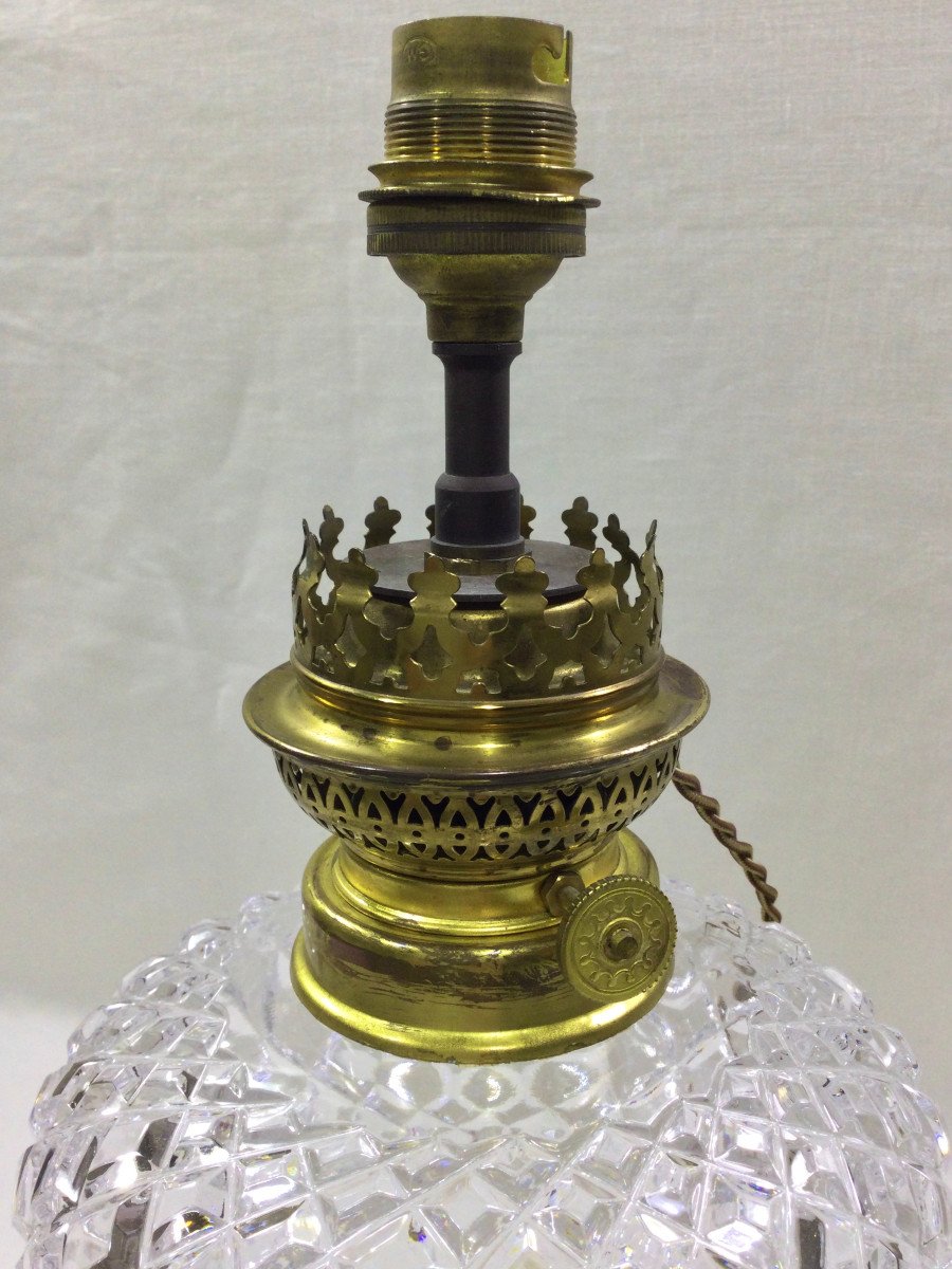 Oil Lamp Bronze And Crystal-photo-3