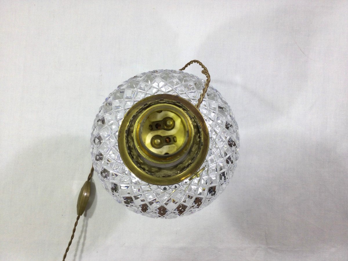 Oil Lamp Bronze And Crystal-photo-4