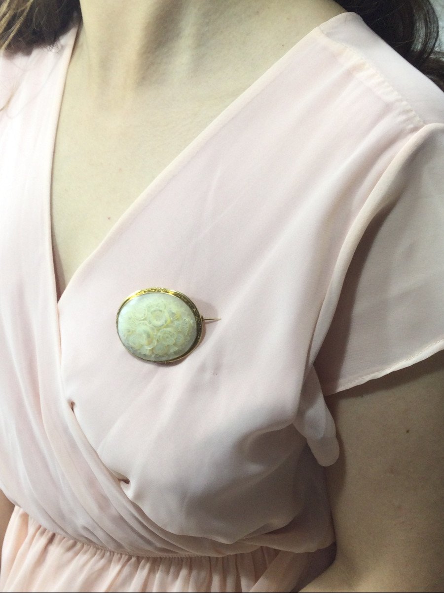 Broche Or Et Nacre -photo-8