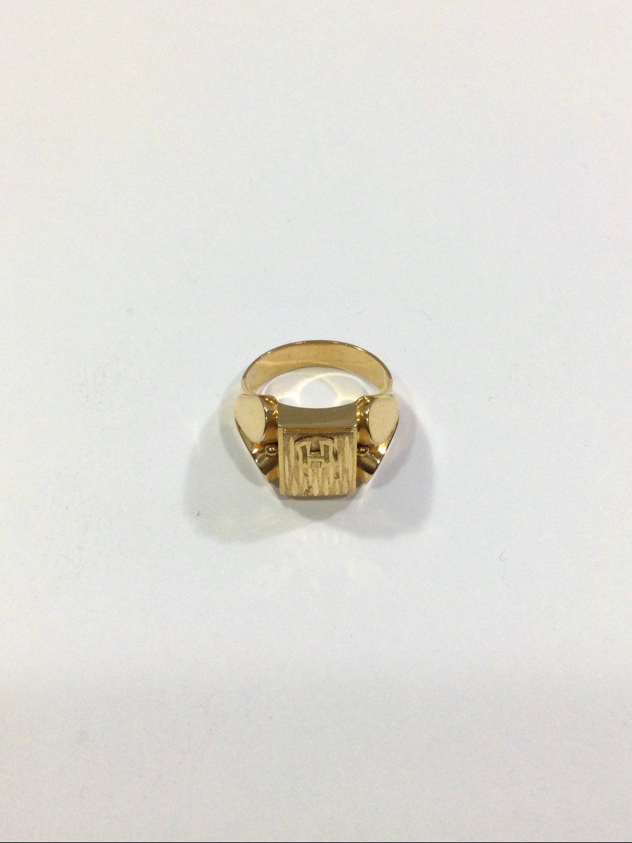 Signet Ring In Rose Gold H-photo-5