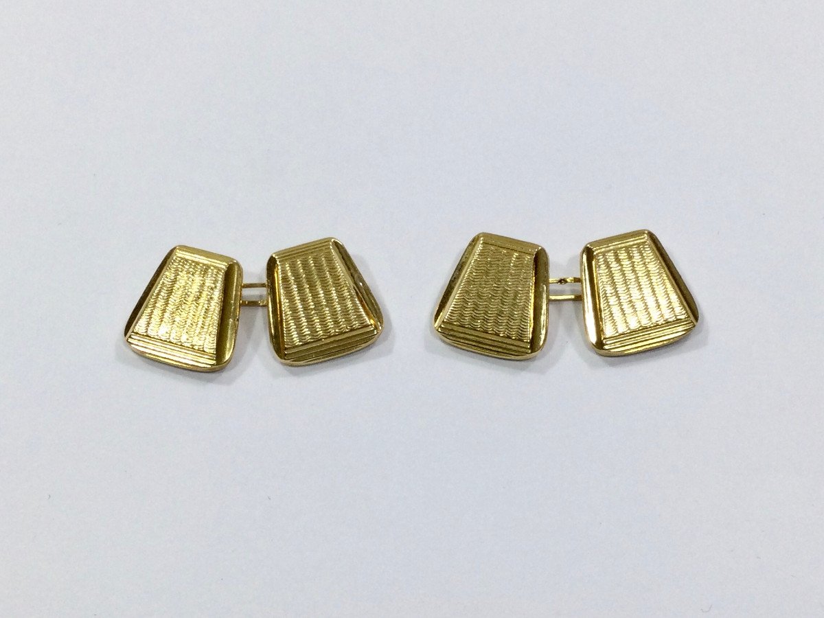 Pair Of Cufflinks In Yellow Gold-photo-2