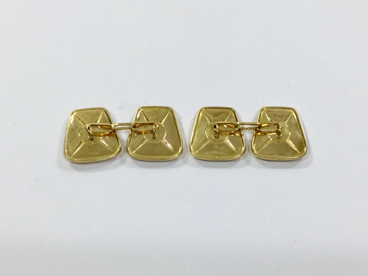 Pair Of Cufflinks In Yellow Gold-photo-3