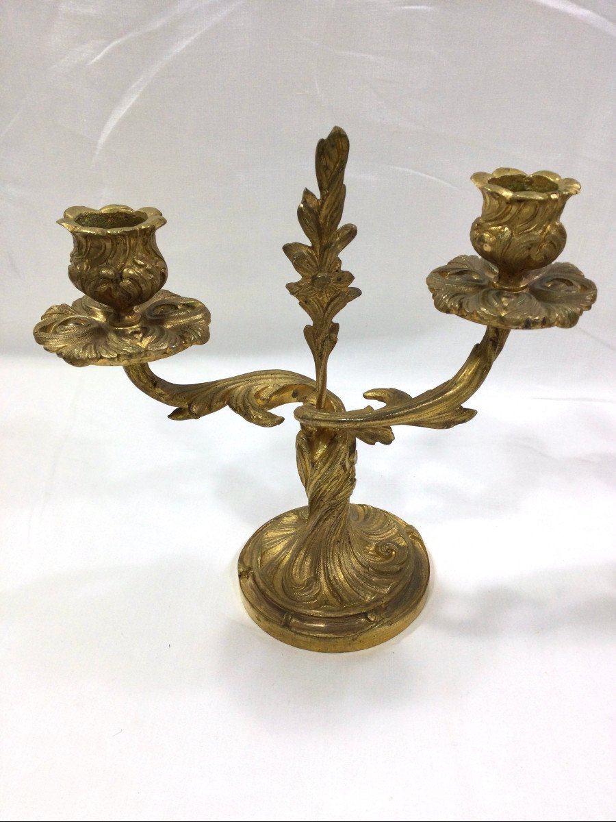 Pair Of Rococo Bronze Candelabra-photo-1
