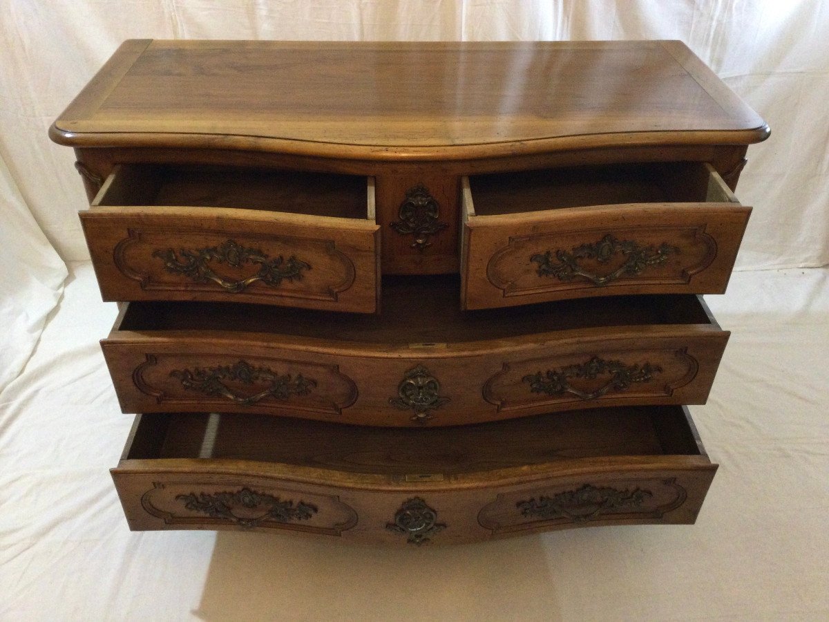 Chest Of Drawers In Walnut Louis XV-photo-2