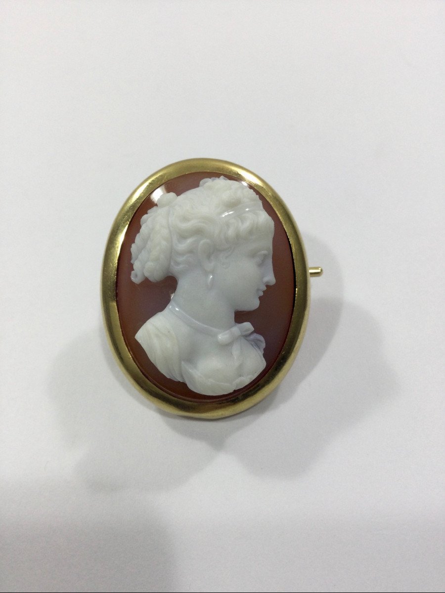 Pendentif Broche Camée Agate 