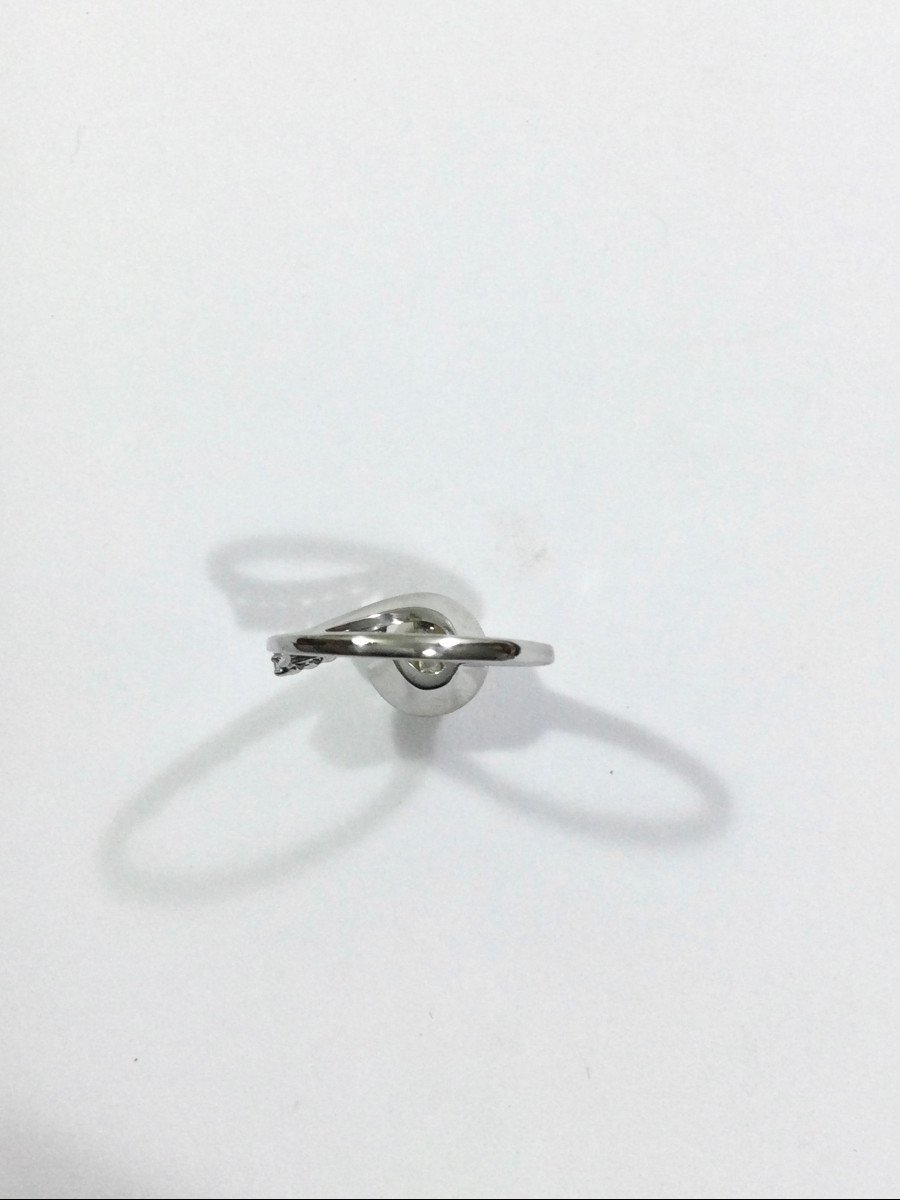 Ring In White Gold Pearl And Diamonds-photo-6