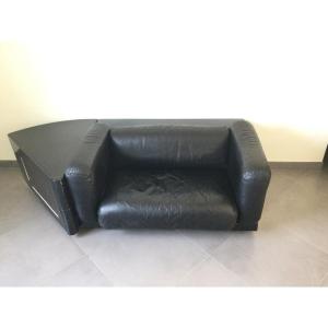 Cini Boeri - Small Gradual Lounge Sofa Black Leather Knoll/gavina