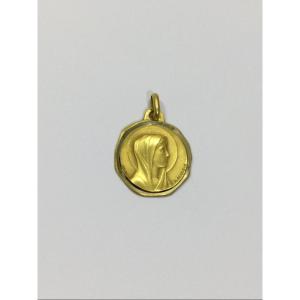 Augis - Virgin Mary / Our Lady Of Lourdes 18k Gold Medal