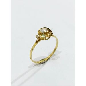 Gold And Zircons Ring